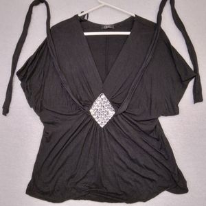 Deb Black Blouse, women's size 2XL.